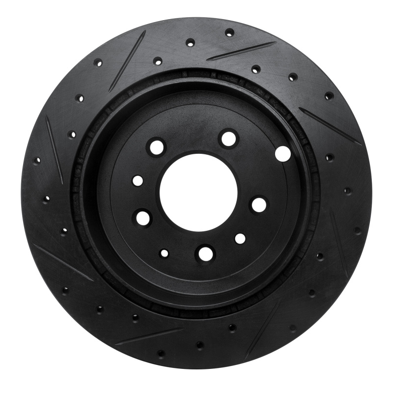 Ford Edge Brake Rotor (1) - Rear Right - R1 Concepts - Drilled & Slotted - Black - `07-`12